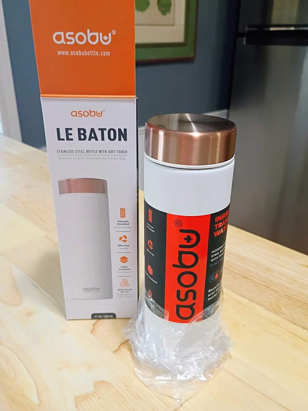 White Stainless Steel Le Baton Travel Bottle